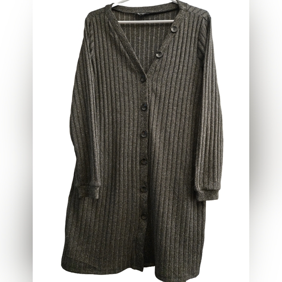 Lily Morgan Knee Length Button up Sweater - Picture 2 of 4